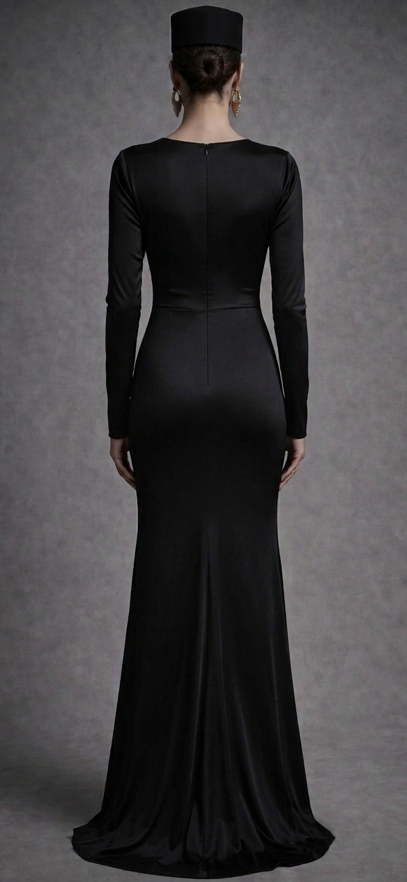 Born of Silence – Black Velvet Sculpted Evening Dress

A refined Atelier Hekayat piece designed to sculpt the silhouette with quiet confidence and strength.