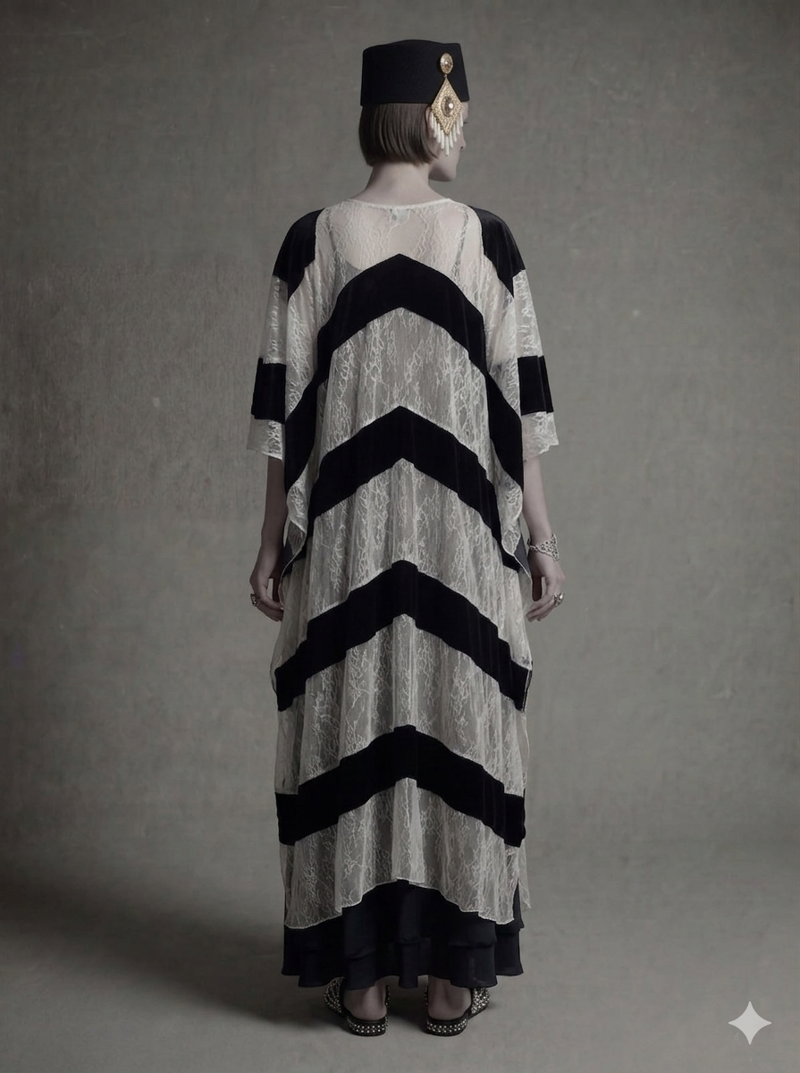 Born of Silence – Lace Velvet Layered Occasion Kaftan

A refined Atelier Hekayat piece that balances softness and structure through layered elegance.